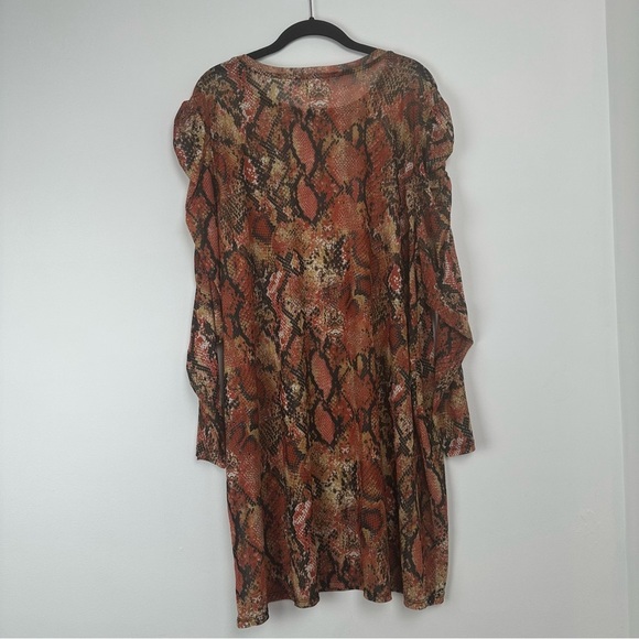 Madrag Sheer Tunic Top Plus Size 3x Red Snakeskin Going Out Club Festival - Picture 2 of 6